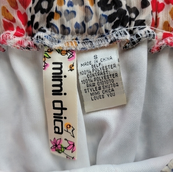 Mimi Chica Cheetah Tiered Mini Skirt Size Small - Picture 4 of 7